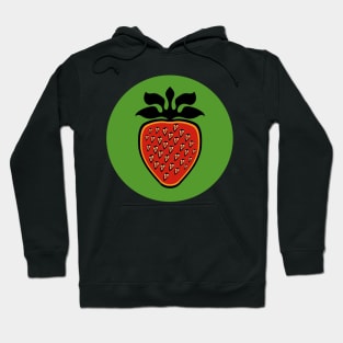 Strawberry Heart Berry Green Circle Indigenous WAWEZHI CANADA Hoodie